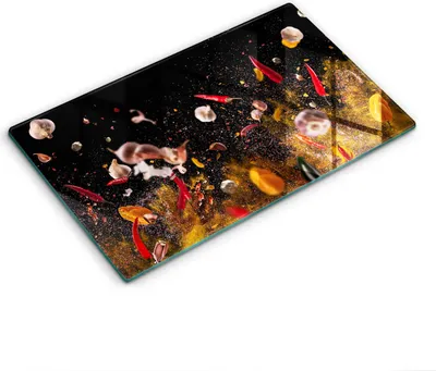 Produktbild von Abdeckung Glas - Küchenabdeckung - 30x52 cm - Abdeckplatte -Scharfe Gewürze