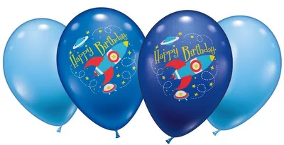 Produktbild von 6 Luftballons Weltraum Design ca. 28-30 cm Heliumqualität