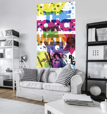 Produktbild von Komar Digitaldruck Vlies Panel "Star Wars Pop Neon Geometrics Leia" 120 x 200 cm, bunt, VD-029