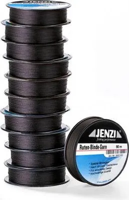 Produktbild von Bindegarn aus Seide, 90 m, schwarz, für Reparatur und Herstellung von Rutenringen