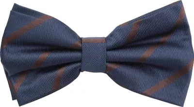 Produktbild von Fabio Farini - 1 Stück Unterschiedliche Blaue Herren Fliegen - Männer Querbinder Vorgebunden Streifen - Dunkelblau/Braun - Navy Blazer/Deep Mauve