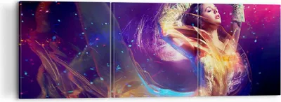 Produktbild von Bild auf Leinwand - Leinwandbild - Schönheit Disco Mode Make-up - 120x40cm - Wand Bild - Wanddeko - Leinwanddruck - Bilder - Kunstdruck - Wanddekoration - Leinwand bilder - Wandkunst - CA120x40-2143