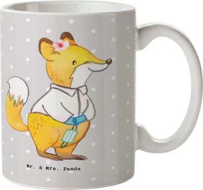 Produktbild von Mr. & Mrs. Panda Kaffeetasse Gynäkologin Herz - Grau Pastell - Geschenk, Krankgeschrieben, Hausärztin, Arztpraxis, Doktorin, Tasse, kakaobecher, Verletzt, krank, Pott