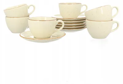 Produktbild von LUBIANA ART Kaffee-Tassenset mit Untertassen 180ml 6-teilig