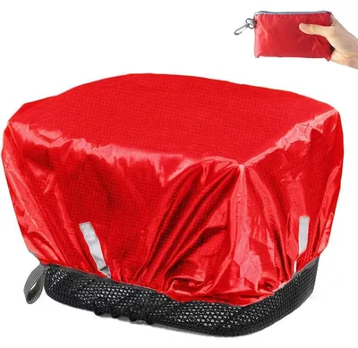 Productafbeelding van Waterdichte fietsmandbeschermer met reflecterende strepen, regenbescherming voor manden tot 45x45 cm, rood