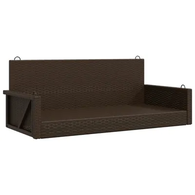 Obrázek produktu pro vidaXL Závěsná lavice hnědá 119x56x48 cm Poly ratan