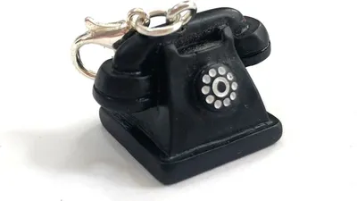 Produktbild von Telefon Charm Zipper Pull Anhänger Bettelanhänger Miniblings Phone Wählscheibe