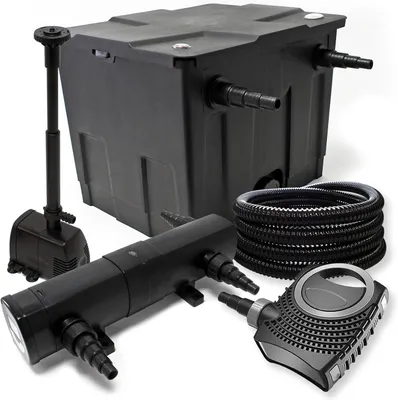 Image de Filtre pour bassin de 12000 litres, lampe UV de 36W pour la purification de l'eau, pompe SuperEco de 80W, skimmer et pompe pour fontaine