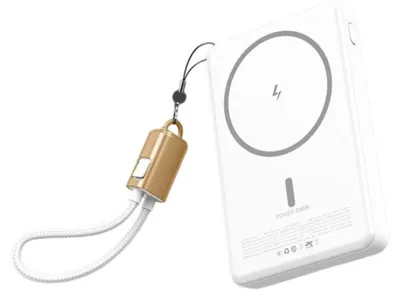 Immagine prodotto di Powerbank con ricarica wireless rapida da 10.000 mAh, USB-C e Lightning, 20 W