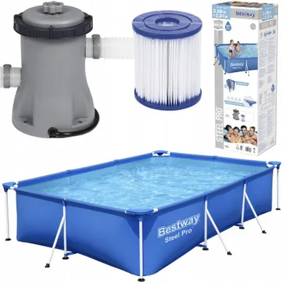 Obrázok produktu pre Bestway Steel Pro 56411, 3300 L, Rámový bazén, Modrá, 20,7 kg