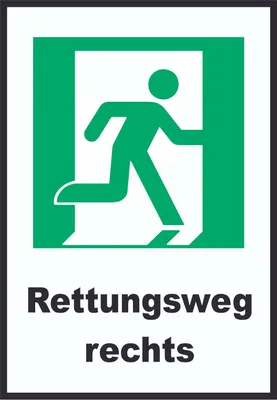 Produktbild von Rettungsweg rechts A5 (148x210mm) Schild