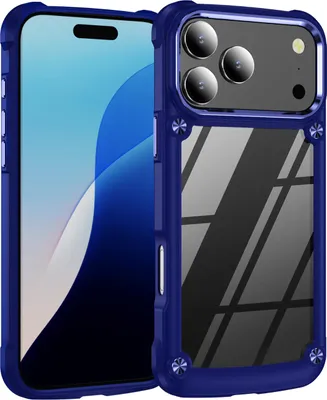 Produktbild von iPhone 17 Pro Hülle, Hybrid Transparente PC Robust TPU Bumper Stoßfest Schutzhülle für iPhone 17 Pro Blau