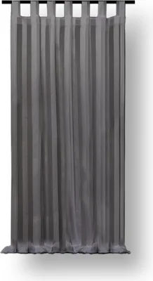 Produktbild von Voile Gardine grau Streifen Dekoschal 140x175 cm halbtransparent Schlaufen Vorhang