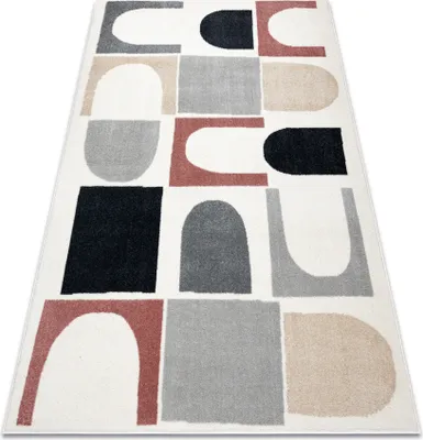 Produktbild von Teppich FUSION 0213 weiß / dunkelrosa - Geometrisch, modern, abstrakt Rosa 240x330 cm