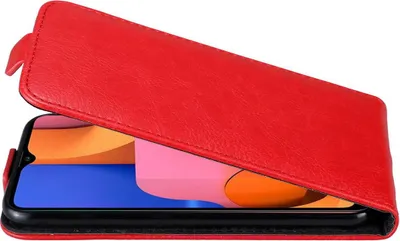 Produktbild von Cadorabo Hülle für Samsung Galaxy A20s Schutz Hülle in Rot Flip Etui Handyhülle Case Cover