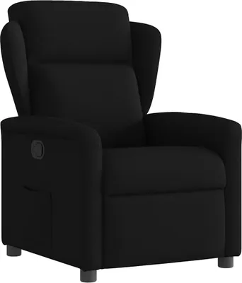 Produktbild von Schwarzer Stoff Relaxsessel mit manueller Liegefunktion, Seitentasche, 78x95x100 cm (B x T x H)