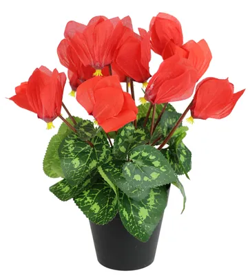 Produktbild von Künstliche Alpenveilchen im Topf Blume Deko Dekoblume Dekopflanze Frühjahr Frühl