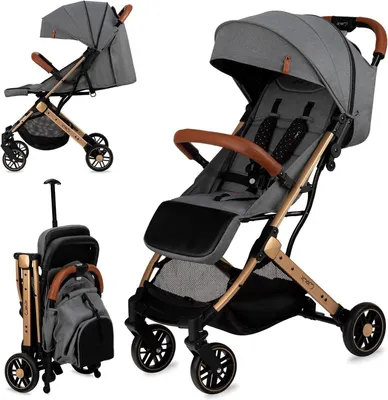 Image de Poussette - Légère - 7,5 kg - Gris et or