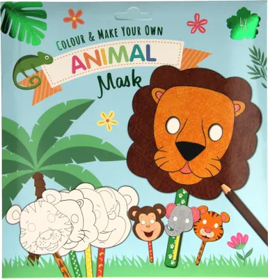 Image de Colorie et fabrique tes propres masques - Animaux, 4 pièces