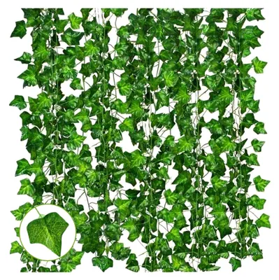 Produktbild von Künstliche Efeu-Girlande, 12 Stück Kunstpflanze Hängend 210 cm