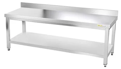 Zdjęcie produktu dla Stół roboczy ze stali nierdzewnej, podstawa 1800 x 800 mm, seria PREMIUM - GOLDINOX