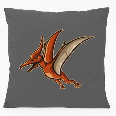Produktbild von Huuraa Kissen Pteranodon Dinosaurier 40x40cm mit Füllung Steel Grey Baumwolle Dekokissen Geschenkidee
