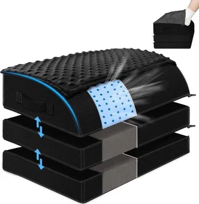Produktbild von Famanu Fußstütze unter dem Schreibtisch - 3 verstellbare Höhen, Gel-Schaum, mit Fußwärmer