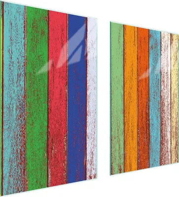 Immagine prodotto di Piastre copri fornelli 2 pezzi 75x52 Copri piano cottura in Vetroceramica tagliere in vetro color legno
