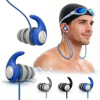 Produktbild von Schwimm Ohrstöpsel für Erwachsene mit Schnur, 6 Paar wasserdichte wiederverwendbare Silikon Ohrstöpsel zum Schwimmen, Surfen, Tauchen, Duschen und Wassersport