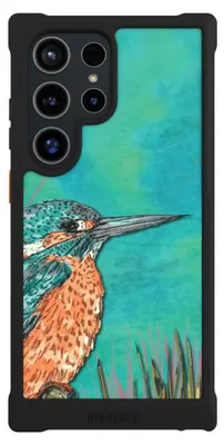 Produktbild von NIVOCASE Hülle für Samsung Galaxy S24 Ultra  Stoßfeste Handyhülle NIVOmax Case Schwarz Malerei Tiere Vogel