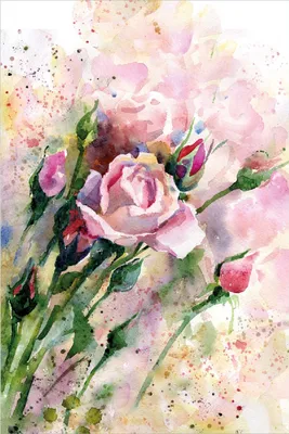 Produktbild von Wallario Poster - Abstraktes Blumenbuket, Kunstdruck Größe: 61 x 91,50 cm