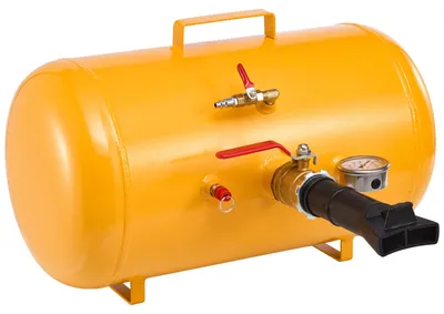 Zdjęcie produktu dla SucceBuy pompka do opon pneumatycznych o pojemności 37,9 l, ciśnieniu roboczym 0,6–0,8 MPa, z zaworem spustowym powietrza, do pojazdów takich jak pickup, ATV, jeep, traktor, ciężarówka i UTV, w kolorze żółtym.