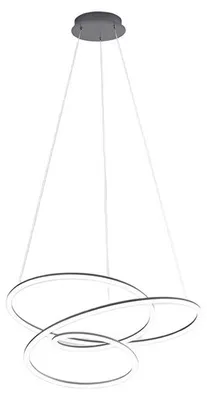 Imagen del producto de SPIRA: Lámpara colgante LED de metal, color gris metalizado, 96W