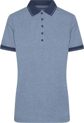 Produktbild von Melange Polo mit modischen Details blue-melange/navy, Gr. XXL