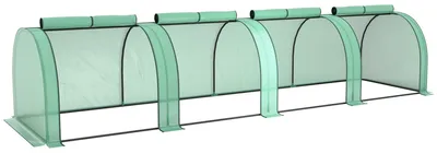 Obrázok produktu pre Tunelová skleník s 4 zipsom uzatvárateľnými oknami | Farba: Zelená | Rozmery: 100 x 395 x 80 cm