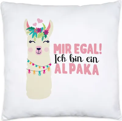 Produktbild von Mir Egal Ich Bin Ein Alpaka Kissen Inkl Füllung Süßes Alpaka Motiv Geschenkidee Alpaka-Fans