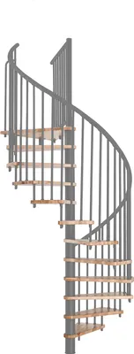 Produktbild von Minka Spindeltreppe Spiral Effect 38 - 305,5cm Geschosshöhe Buche Grau 140cm Durchmesser