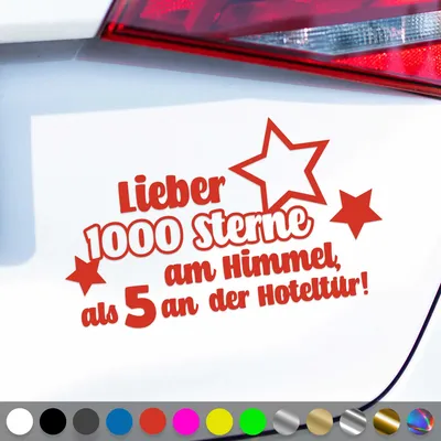 Produktbild von PantherPixel 1000 Sterne Aufkleber am Himmel Reisen Urlaub Camping Sticker Auto Geschenkidee Farbe Rot