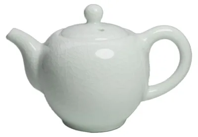 Teekanne aus Porzellan, 300 ml, Ice-Crack-Glasur, Weiß