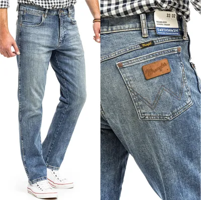 Immagine prodotto di WRANGLER, Jeanshosen da uomo, vestibilità dritta, TEXAS, W34 L32, Blau, Jeans, baggyjeans, buggy