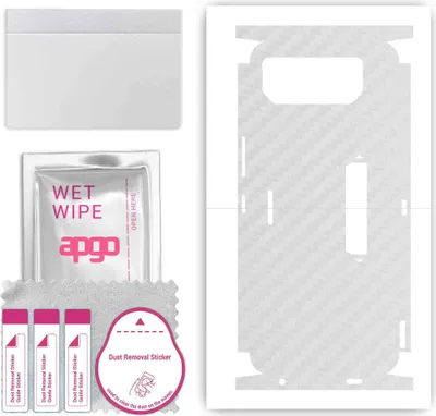 Produktbild von apgo Rückseite + Seiten Schutzfolie, Skin, kompatibel mit Asus ROG Phone 6 Pro, Hinten Displayschutzfolie aus Vinylfolie, kratzfest, einfache Montage - Transparenter Kohlenstoff