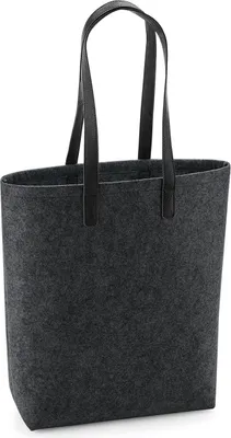Immagine prodotto di BagBase BG738 | Tote in feltro premium 29 x 38 x 12 cm - Colore: Charcoal Melange/Nero - Taglia: Unica