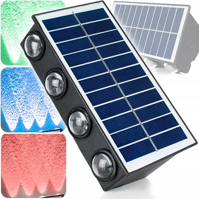 Image de Decorya Lampe Murale Solaire LED RGB Extérieure Étanche 8 LEDs