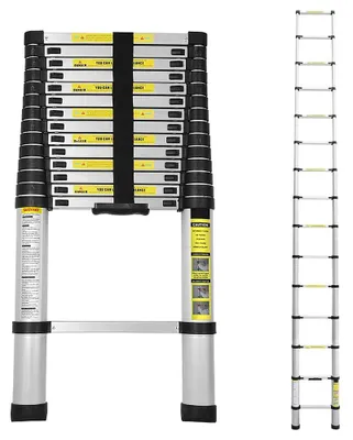 Obrázek produktu pro Teleskopická žebřík - hliník, délka 4,4 m, nosnost 150 kg