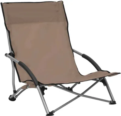 Produktbild von vidaXL Klappbare Strandstühle 2 Stk. Taupe Stoff
