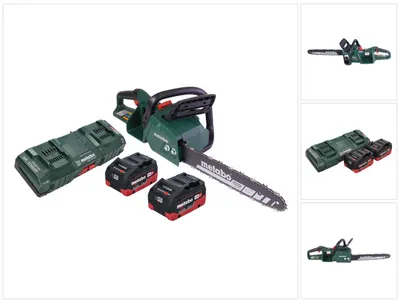 Zdjęcie produktu dla Metabo MS 36-18 LTX BL 40 Akumulatorowa pilarka łańcuchowa 36 V ( 2x 18 V ) 40 cm 22 m/s bezszczotkowa + 2x akumulator 5,5 Ah + podwójna ładowarka
