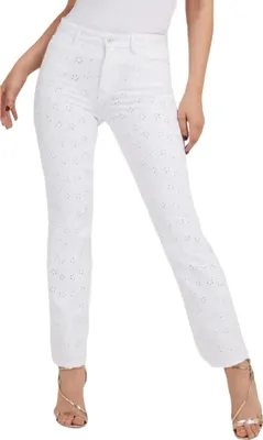 Produktbild von Guess Damen 1981 Straight Denim durchbrochene Hose W29