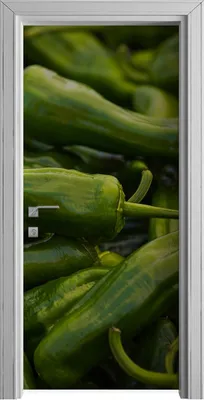Produktbild von Tür Selbstklebende 90x210 cm Türfolie Türtapete Klebefolie - grünes Gemüse Paprika