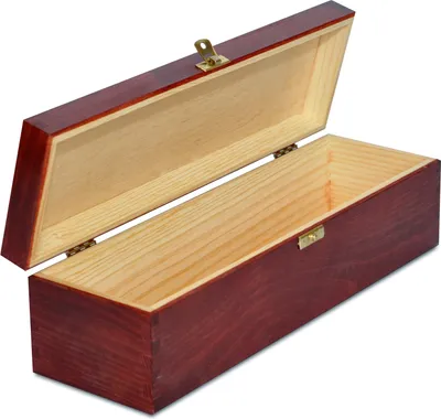 Obrázok produktu pre Creative Deco Červená Drevená Krabica na Víno | Krabica na Víno na 1 Fľašu s Vekom a Uzáverom | 36 x 11 x 9,8 cm | Ideálna na Dekupáž, Skladovanie, Dekoráciu alebo ako Darček | Z Prírodného Borovicového Dreva
