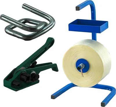 Produktbild von 19 mm Textil Polyester Umreifung Set Umreifungsband Abroller Bandspanner Klemmen